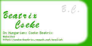 beatrix cseke business card